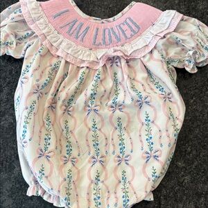 Floral Baby Romper with Pink Accents